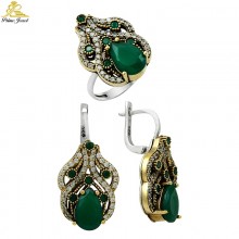 Gümüş Otantik Taşlı Set